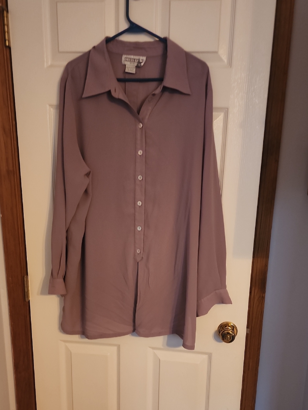 Light Mauve Button-Up Blouse